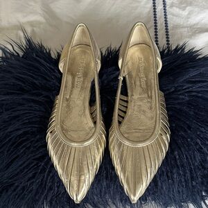Mellow Yellow Made in Italy Vero Cuoio Gold Metallic Flats